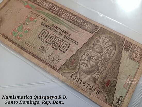 O.50 Quetzales Guatemalteco 1989