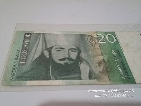 20 Dinares Jugoslavios año 2000